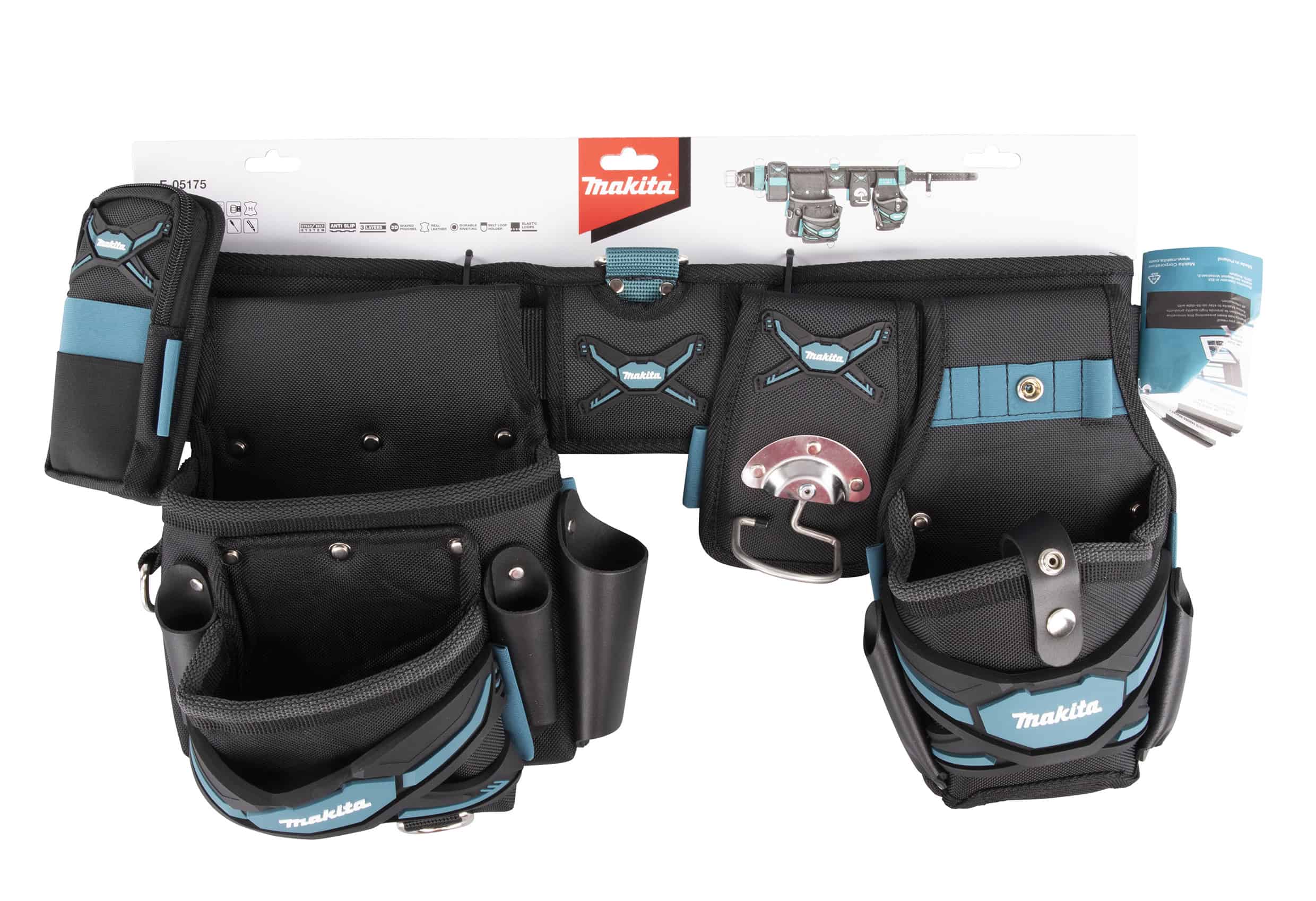 Makita E-05175 Cintura Portautensili Professionale - Pelle Rinforzata, Tasche Multiple, Per Lavori Pesanti - Foto 5
