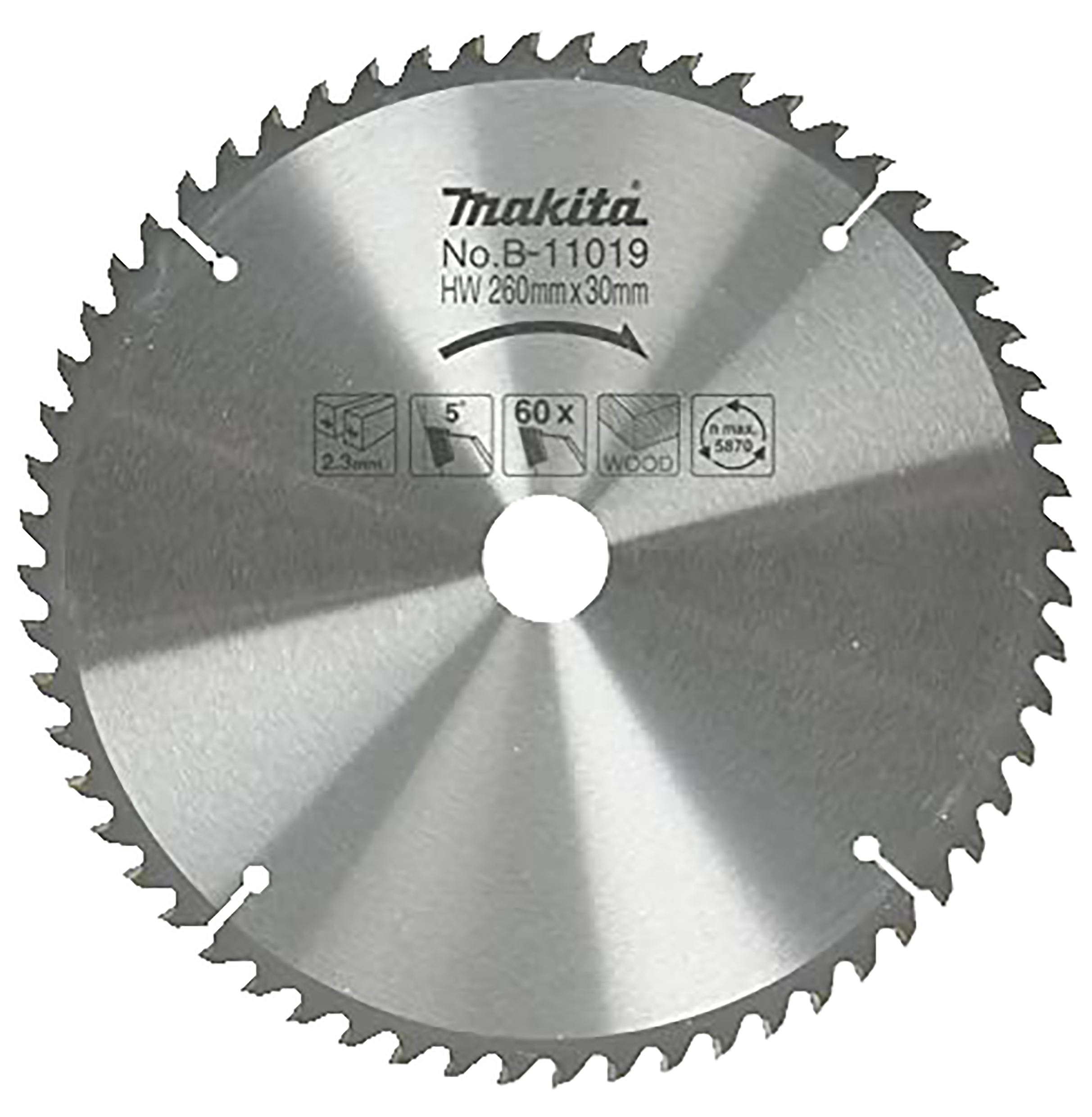 Circular Saw Blade, Standard T.C.T, 260 x30 mm, 60 T, Wood / General Purpose | B-11019
