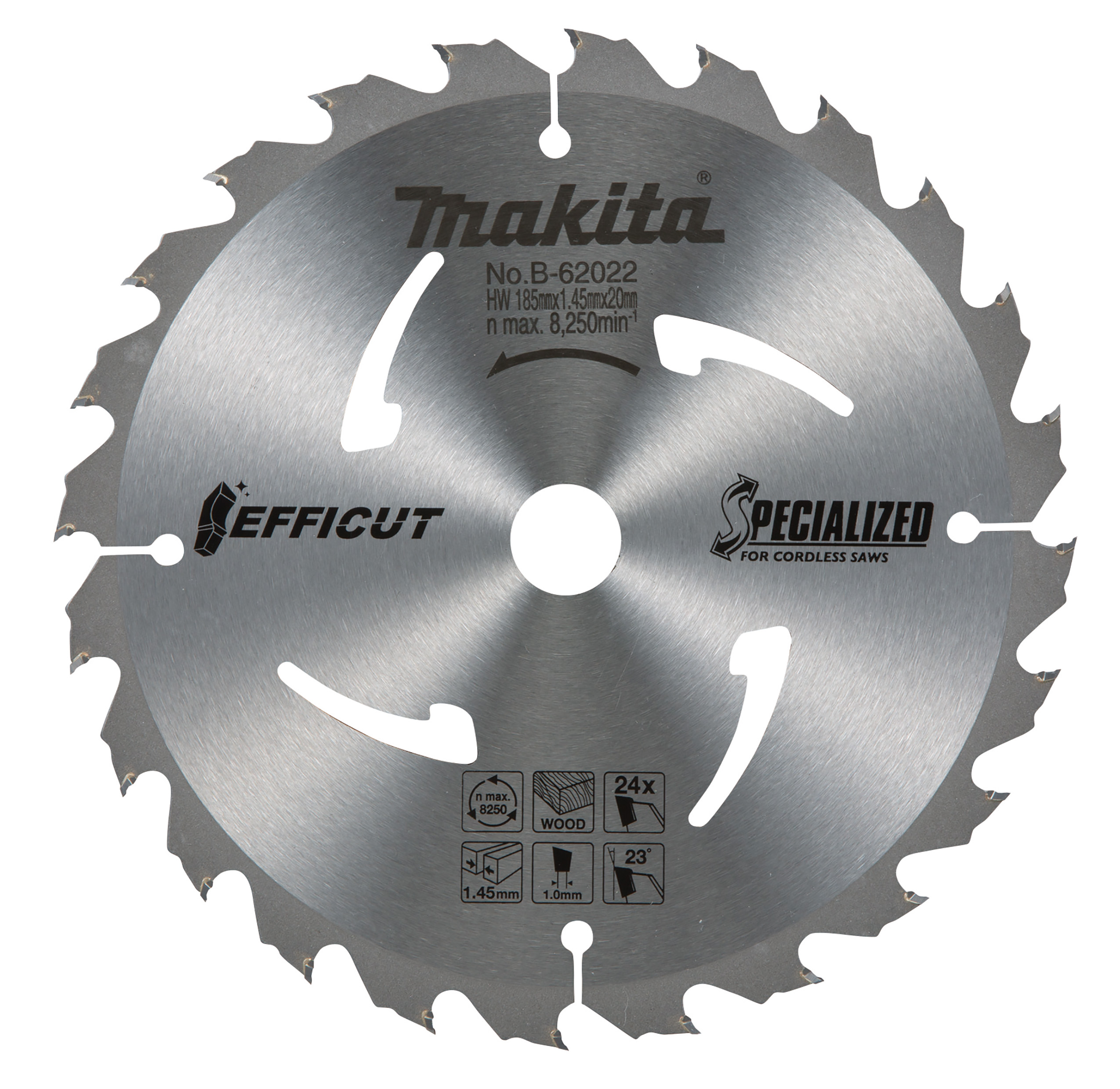 Circular saw blade, Standard T.C.T, 185 x 20 mm, 24 T, Wood | B-62022